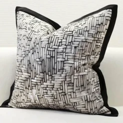 Pillow Haven Bettzeug-Kissenbezüge mit Stickerei, 50 x 50 cm, dekorative Kissenbezüge für Zuhause und Hotel