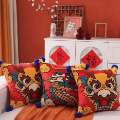 Pillow Haven Bettzeug-Kissenbezug „Drchenjhr“ 45 x 45 cm – bestickt mit Hrbll-Dekor