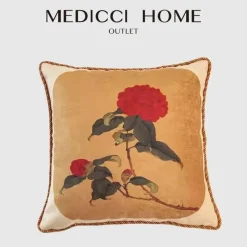 Pillow Haven Bettzeug-Kissenbezug mit Blumenmuster – elegantes orientalisches Dekokissen für das Schlafsofa