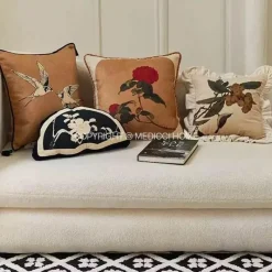 Pillow Haven Bettzeug-Kissenbezug mit Blumenmuster – elegantes orientalisches Dekokissen für das Schlafsofa