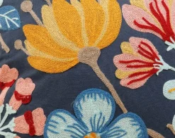 Pillow Haven Bettzeug-Kissenbezug mit Blumenstickerei 45x45 - Luxus-Canvas-Heimdekor