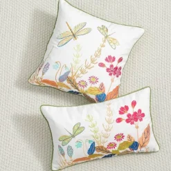 The Cushion Corner Bettzeug-Kissenbezug mit botanischem Blumenmuster – Dekorativer Kissenbezug im Landhausstil