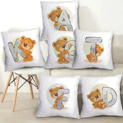 Pillow Haven Bettzeug-Kissenbezug mit Cartoon-Bär – entzückender Tier-Kissenbezug für Kinderzimmer-Dekoration