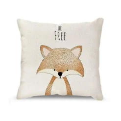 Pillow Haven Bettzeug-Kissenbezug mit Cartoon-Tiermotiv, Leinen, für die Heimdekoration