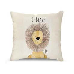Pillow Haven Bettzeug-Kissenbezug mit Cartoon-Tiermotiv, Leinen, für die Heimdekoration