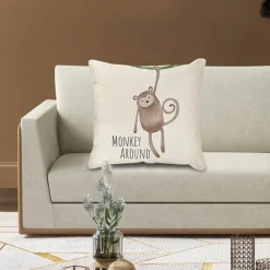 Pillow Haven Bettzeug-Kissenbezug mit Cartoon-Tiermotiv, Leinen, für die Heimdekoration