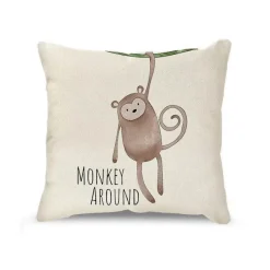 Pillow Haven Bettzeug-Kissenbezug mit Cartoon-Tiermotiv, Leinen, für die Heimdekoration