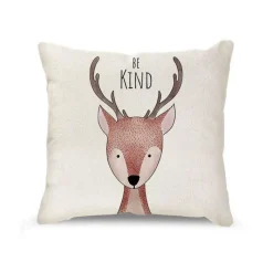 Pillow Haven Bettzeug-Kissenbezug mit Cartoon-Tiermotiv, Leinen, für die Heimdekoration