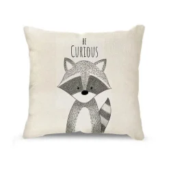 Pillow Haven Bettzeug-Kissenbezug mit Cartoon-Tiermotiv, Leinen, für die Heimdekoration