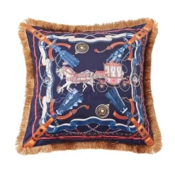 Pillow Haven Bettzeug-Kissenbezug mit Dschungeltieren – Luxus-Satin mit goldenen Quastenfransen