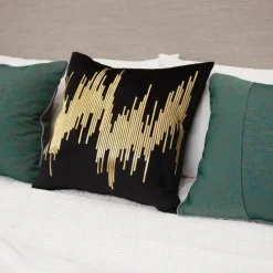 Pillow Haven Bettzeug-Kissenbezug mit goldener Leopardenstickerei – Luxuriöses Wohnzimmerdekor