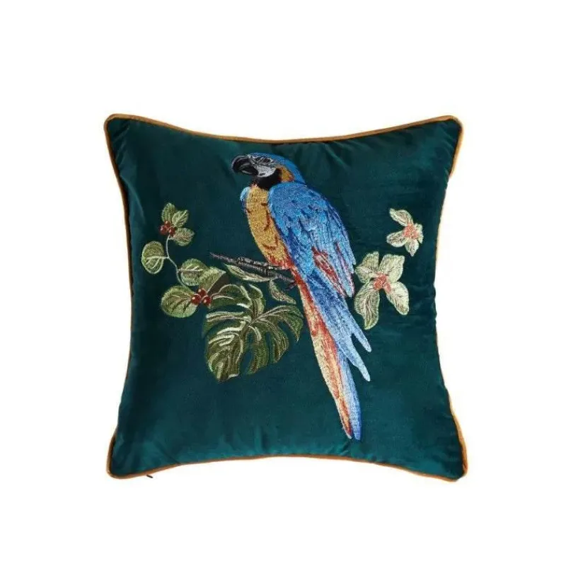 Pillow Haven Bettzeug-Kissenbezug mit Leopardenstickerei – Dekoratives Akzentkissen mit Tiermuster