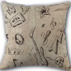 Plush Perch Bettzeug-Kissenbezug mit Musiknoten – Dekorativer Kissenbezug