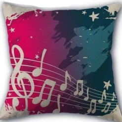 Plush Perch Bettzeug-Kissenbezug mit Musiknoten – Dekorativer Kissenbezug