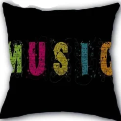 Plush Perch Bettzeug-Kissenbezug mit Musiknoten – Dekorativer Kissenbezug