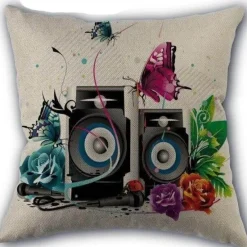 Plush Perch Bettzeug-Kissenbezug mit Musiknoten – Dekorativer Kissenbezug