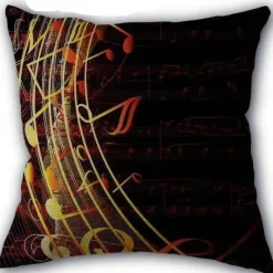Plush Perch Bettzeug-Kissenbezug mit Musiknoten – Dekorativer Kissenbezug