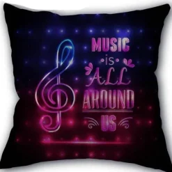 Plush Perch Bettzeug-Kissenbezug mit Musiknoten – Dekorativer Kissenbezug