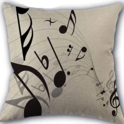 Plush Perch Bettzeug-Kissenbezug mit Musiknoten – Dekorativer Kissenbezug