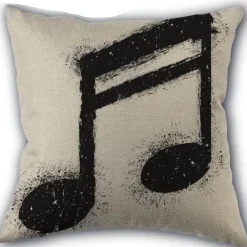 Plush Perch Bettzeug-Kissenbezug mit Musiknoten – Dekorativer Kissenbezug