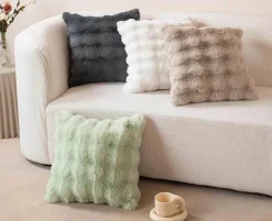 Cozy Cushions Bettzeug-Kissenset aus Kaninchenfellimitat – weiche Dekokissen