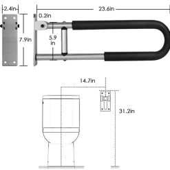 The Relaxation Nook Mobilitäts- Und Support-Tools|Gesundheits-Gadgets-Klappbare Badezimmer-Armlehne - Stützsitz für ältere Menschen