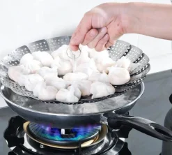 Deco Küche & Esszimmer-Klappbarer Dampfgarer aus Edelstahl – Küchenwerkzeug für Gemüse