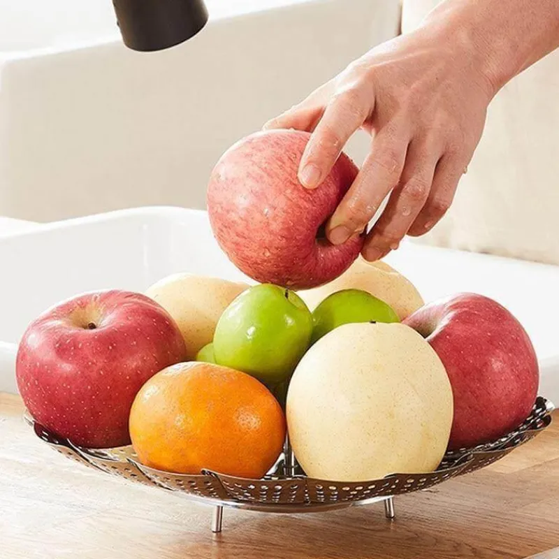 Deco Küche & Esszimmer-Klappbarer Dampfgarer aus Edelstahl – Küchenwerkzeug für Gemüse