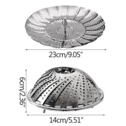 Deco Küche & Esszimmer-Klappbarer Dampfgarer aus Edelstahl – Küchenwerkzeug für Gemüse