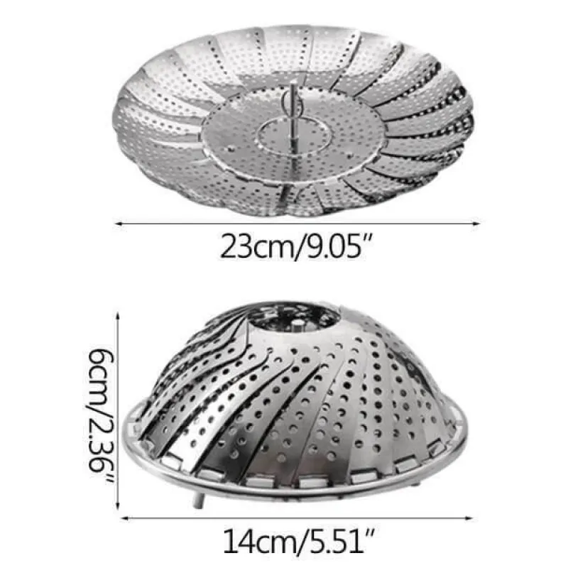 Deco Küche & Esszimmer-Klappbarer Dampfgarer aus Edelstahl – Küchenwerkzeug für Gemüse