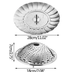 Deco Küche & Esszimmer-Klappbarer Dampfgarer aus Edelstahl – Küchenwerkzeug für Gemüse