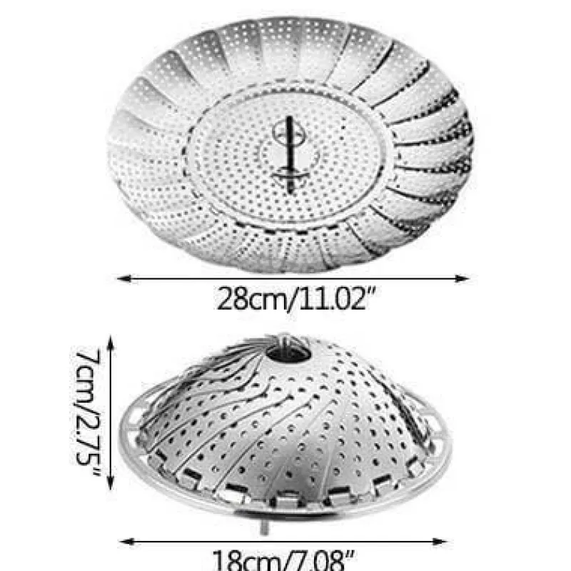 Deco Küche & Esszimmer-Klappbarer Dampfgarer aus Edelstahl – Küchenwerkzeug für Gemüse