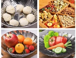 Deco Küche & Esszimmer-Klappbarer Dampfgarer aus Edelstahl – Küchenwerkzeug für Gemüse