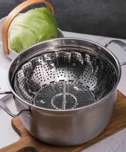 Deco Küche & Esszimmer-Klappbarer Dampfgarer aus Edelstahl – Küchenwerkzeug für Gemüse