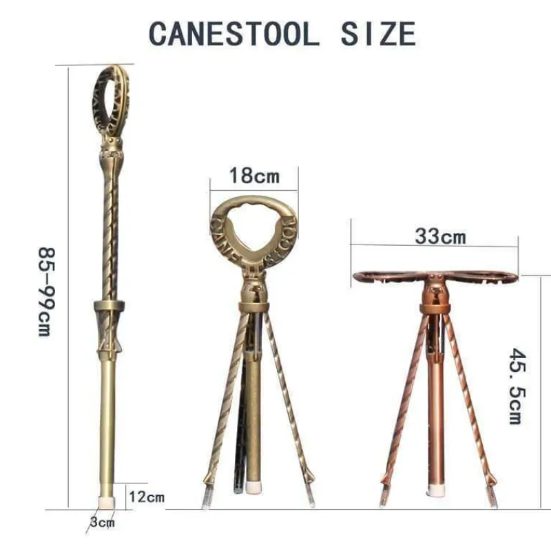 Gear Up u0026 Go Camping-Werkzeuge|Outdoor-Gadgets-Klappbarer Gehstockhocker - Stützsitz für den Außenbereich