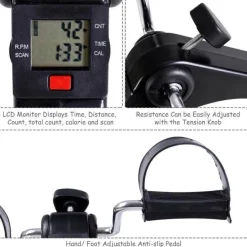 The Relaxation Nook Mobilitäts- Und Support-Tools|Fitness-Gadgets-Klappbarer Heimtrainer – Tragbares Indoor-Trainingsfahrrad