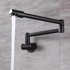 The Culinary Kit Küche & Esszimmer-Klappbarer Topffüller-Wasserhahn aus Chrom zur Wandmontage