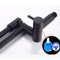 The Culinary Kit Küche & Esszimmer-Klappbarer Topffüller-Wasserhahn aus Chrom zur Wandmontage