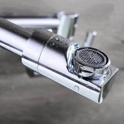 The Culinary Kit Küche & Esszimmer-Klappbarer Topffüller-Wasserhahn aus Chrom zur Wandmontage