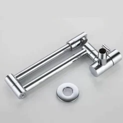 The Culinary Kit Küche & Esszimmer-Klappbarer Topffüller-Wasserhahn aus Chrom zur Wandmontage