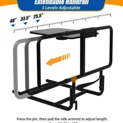 Cozy Living Mobilitäts- Und Support-Tools|Gesundheits-Gadgets-Klappbares Bett-Sicherheitsgeländer mit Tisch - Stützhilfe für ältere Menschen