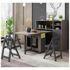 Comfort u0026 Style Möbel-Klappbares rechteckiges Esstisch-Set – elegante, platzsparende Möbel