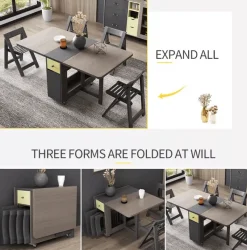 Comfort u0026 Style Möbel-Klappbares rechteckiges Esstisch-Set – elegante, platzsparende Möbel