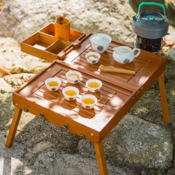 Adventure Basecamp Camping-Werkzeuge|Camping Im Freien-Klappbares tragbares Campingtisch-Set – Reisetisch mit Stühlen