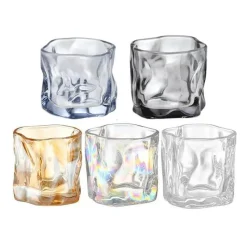 Plates u0026 More Küche & Esszimmer-Klare Kaffeetasse aus Iceberg-Glas – 250 ml, unregelmäßig geformte Tasse