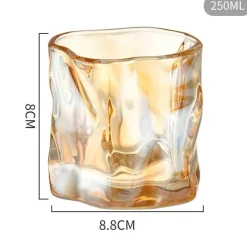 Plates u0026 More Küche & Esszimmer-Klare Kaffeetasse aus Iceberg-Glas – 250 ml, unregelmäßig geformte Tasse