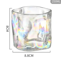 Plates u0026 More Küche & Esszimmer-Klare Kaffeetasse aus Iceberg-Glas – 250 ml, unregelmäßig geformte Tasse