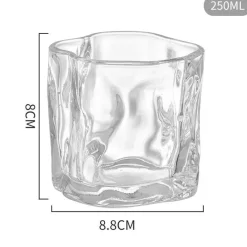 Plates u0026 More Küche & Esszimmer-Klare Kaffeetasse aus Iceberg-Glas – 250 ml, unregelmäßig geformte Tasse