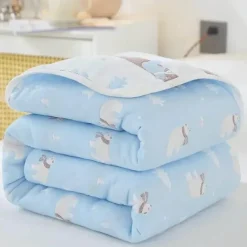 Wrap u0026 Relax Bettzeug-Klassische Baumwolldecke – Sechslagige dünne Gazedecke für Betten und Sofas