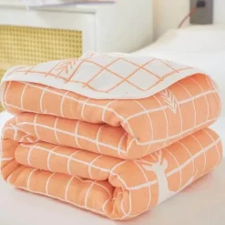 Wrap u0026 Relax Bettzeug-Klassische Baumwolldecke – Sechslagige dünne Gazedecke für Betten und Sofas